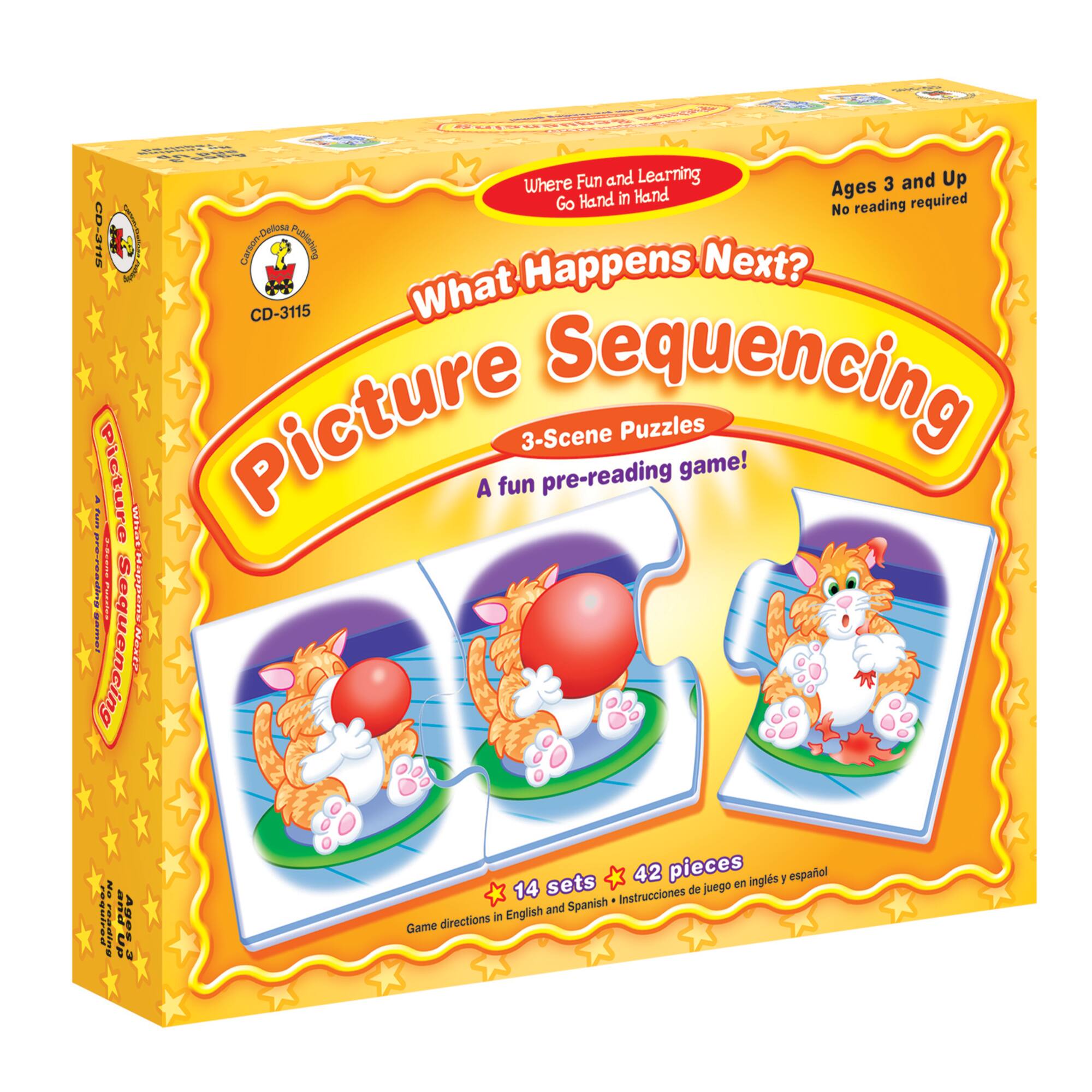 Carson Dellosa Education® What Happens Next? Picture Sequencing Puzzle Game, Pack of 2